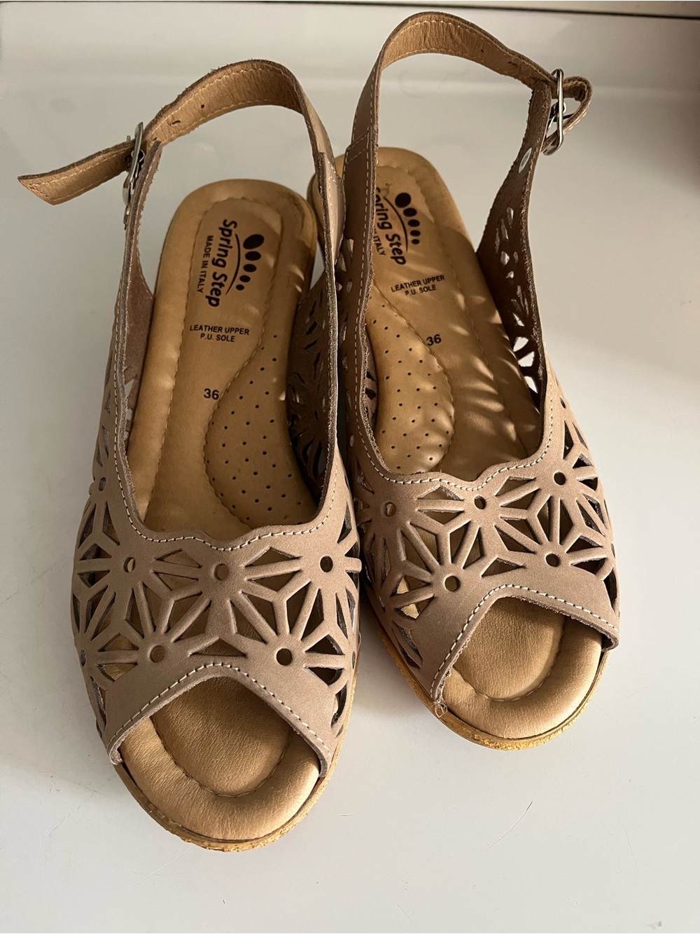 Spring Step Orella slingback wedge sandals 36